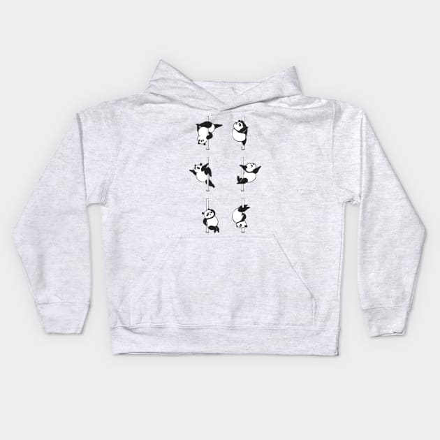 Panda Pole Dancing Club Kids Hoodie by huebucket